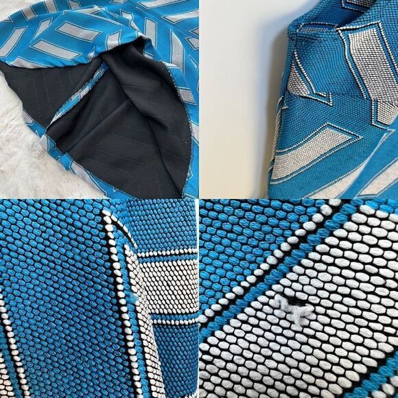 Opening Ceremony Fit & Flare Sleeveless Mini Dress Blue White Pattern women’s L - Picture 10 of 15